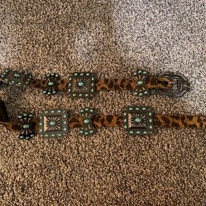 L&B Turquoise & Leopard Belt